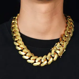 ORP 22MM Cuban Chain Hip Hop Trend Men's Miami Bracelet Necklace BF Gift Jewelry