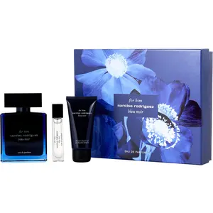 Narciso Rodriguez Bleu Noir Set-Eau De Parfum Spray 3.3 Oz & All Over Shower Gel 1.7 Oz & Eau De Parfum Spray 0.33 Oz Mini For Men