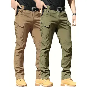 2 Pack Waterproof Ripstop Tactical Pants, Lightweight Outdoor Hiking Cargo Pants With Multi Pockets