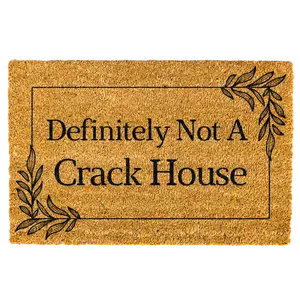 Letter Pattern Doormat, Funny Doormat Door Mat Housewarming Gift Newlywed Gift Wedding Gift New Home Funny Gift for Friend, Definitely Not A Crack House Doormat