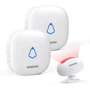 Motion Sensor Door Chime: Business Entry Doorbell Indoor Motion Detector  Buzzer Store Entrance Alert Bell (1000Ft Range, 32 Tunes, 5 Level Volume) 1 sensors 2 Receiver