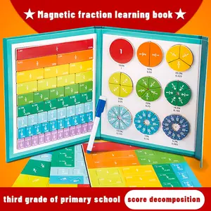 Magnetic Fraction Educational Puzzle, Magnetic Fraction Tiles & Fraction Circles Set, Math Manipulatives for Elementary School, Montessori Fraction Manipulatives Learning Toys for Kids
