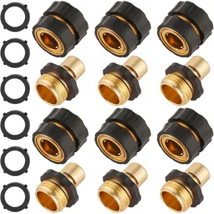 6/12/18 Set Quick Connect Hose Fittings for Garden Hose 3/4 Inch GHT Male & Female Quick Release Water Hose Adapter with Gasket Universal Compatibility No-Leak Design Easy Installation Halloween Christmas Gifts
