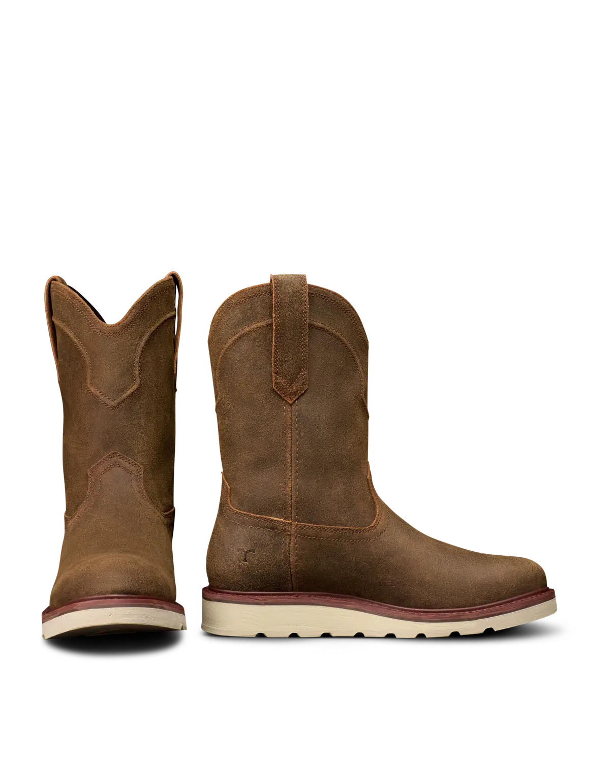 Women's TECOVAS Knox II 10 in Dustwood Suede Leather Boot - Water-Resistant Wedge Heels Footwear, 10d, Low Heel (1-3 cm), 360° Goodyear Welt Construction, Slip-Resistant Outsole, Reinforced Pull Straps, Removable Footbed
