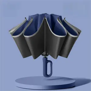 Portable Folding Umbrella, 1 Count 46 Inch Windproof Umbrella with Reflective Strip, Durable 10 Rib Design Umbrella for All Weather, Wind Resistant Umbrella, Portable Foldable Umbrella #GLOBAL PICKS