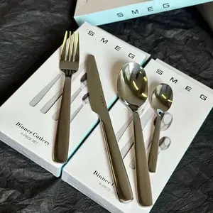 Smeg High-End Cutlery Set, Utensils, Dinner Sets, Tableware Set, Dinnerware Set, Dinnerware Service Set, 316 Stainless Steel, Durable Elegant Dining Accessories, Perfect for Home and Restaurant Use