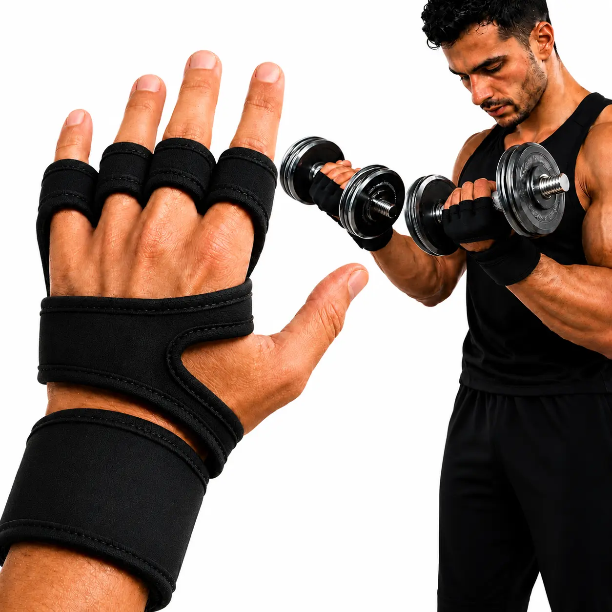 Gym Gloves with Wrist Support, Breathable Half-Finger Design for Men & Women, Anti-Slip Palm for Weightlifting, Cross Training & Bodybuilding, Workout Accessories, Fitness Accessory