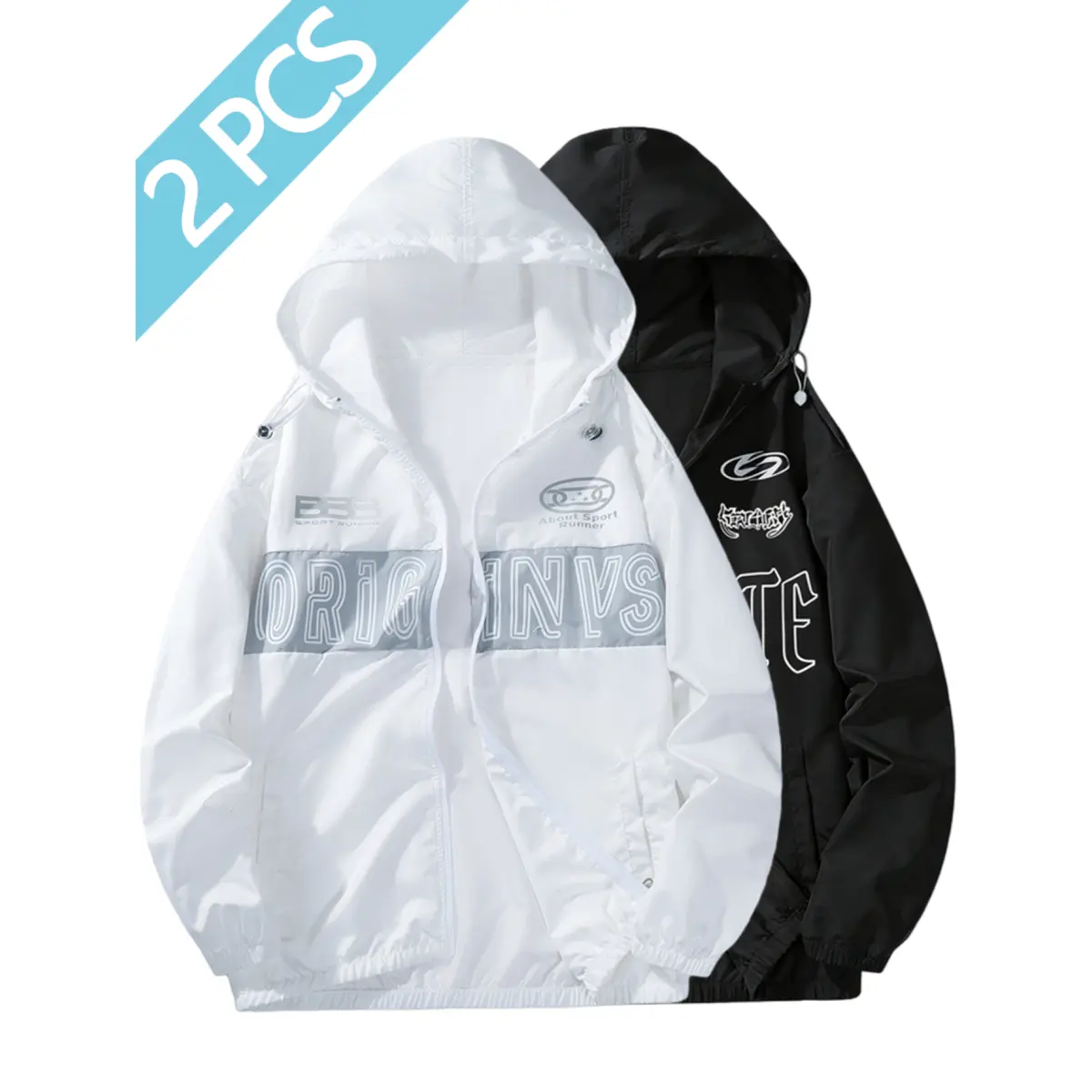 2PCS Men’s Lightweight Jackets – Summer Outdoor Fishing Apparel for Vacation/Travel & Beach Wear, Matching Sports Style for Couples