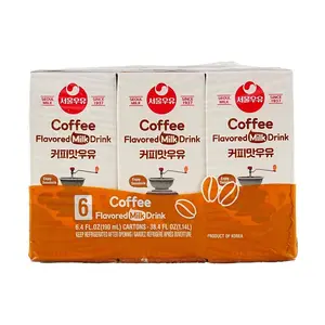 Seoul Milk Coffee Flavored Milk Drink, 190ml x 6 Boxes - Authentic Korean Beverage