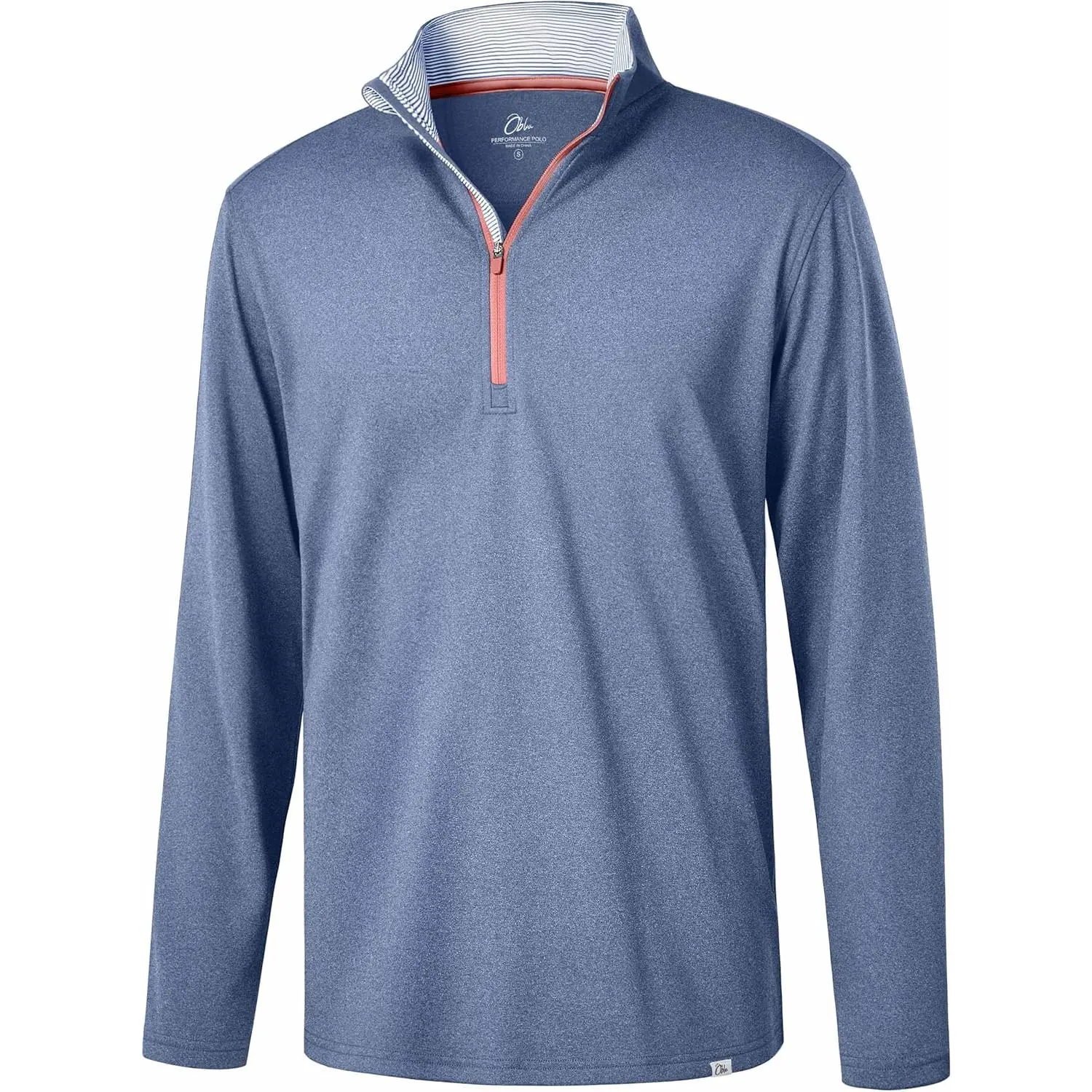 Obla Golf Quarter Zip Pullover Men Fleece Mock Neck Sweatshirt Winter Warm 1/4 Zip Long Sleeve Golf Shirt