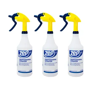 ZEP 32 oz. Professional Spray Bottle, Heavy-Duty, Chemical Resistant Sprayer, Adjustable Nozzle, Professional Spray Bottle, Spray Bottle with Measurements, Garden Spray Bottle, Commercial Spray Bottle, High Output Trigger, Mixing Bottle.pack of 3