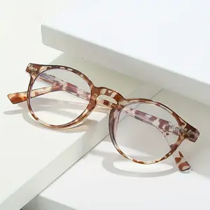Retro Round Frame Glasses for Men Women, Lightweight Anti-Blue Light Eyewear, Fashion Optical Clear Lens Frame, Unisex Reading Computer Glasses, Prescription 0 to 400 Degree, Vintage Tortoise Shell & Black TY277