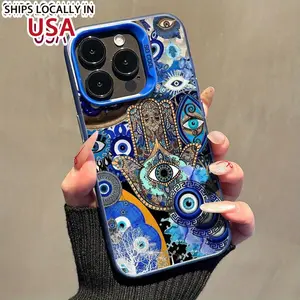 Fashionable Phone Case TM00323 with an Evil Eye Design, Suitable for Iphone Models 16Pro Max, 16Plus, 16Pro, 16, 15, 14, 13, 12, 11, XS Max, XR/X, And XSX, Offering Anti-Drop And Shockproof Protection.