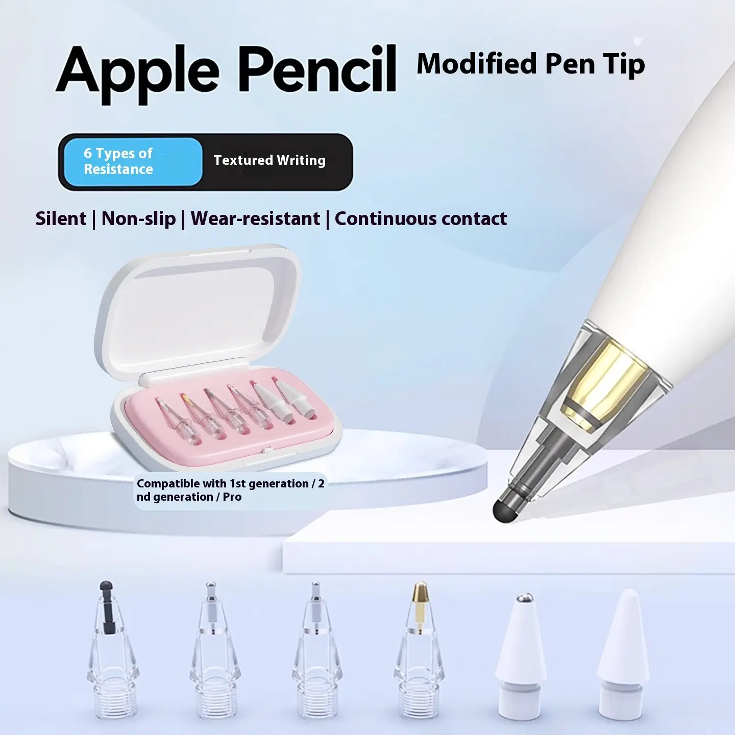 Apple Pencil Tip Compatible with Model Xinghao, Capacitive Pen Needle, Paper-Like Film Metal Tip, Bare Screen Damping Tip