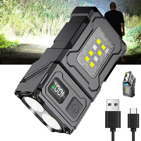 1PC LED Flashlight Rechargeable, Portable Flashlight, Portable Pocket Light, Mini Work Lihgt, Small EDC Flashlight Clip On with Back Clip, Magnetic Flashlight, Rechargeable Flashlights, for Emergency, Walk Dog, Working, Hiking, Camping