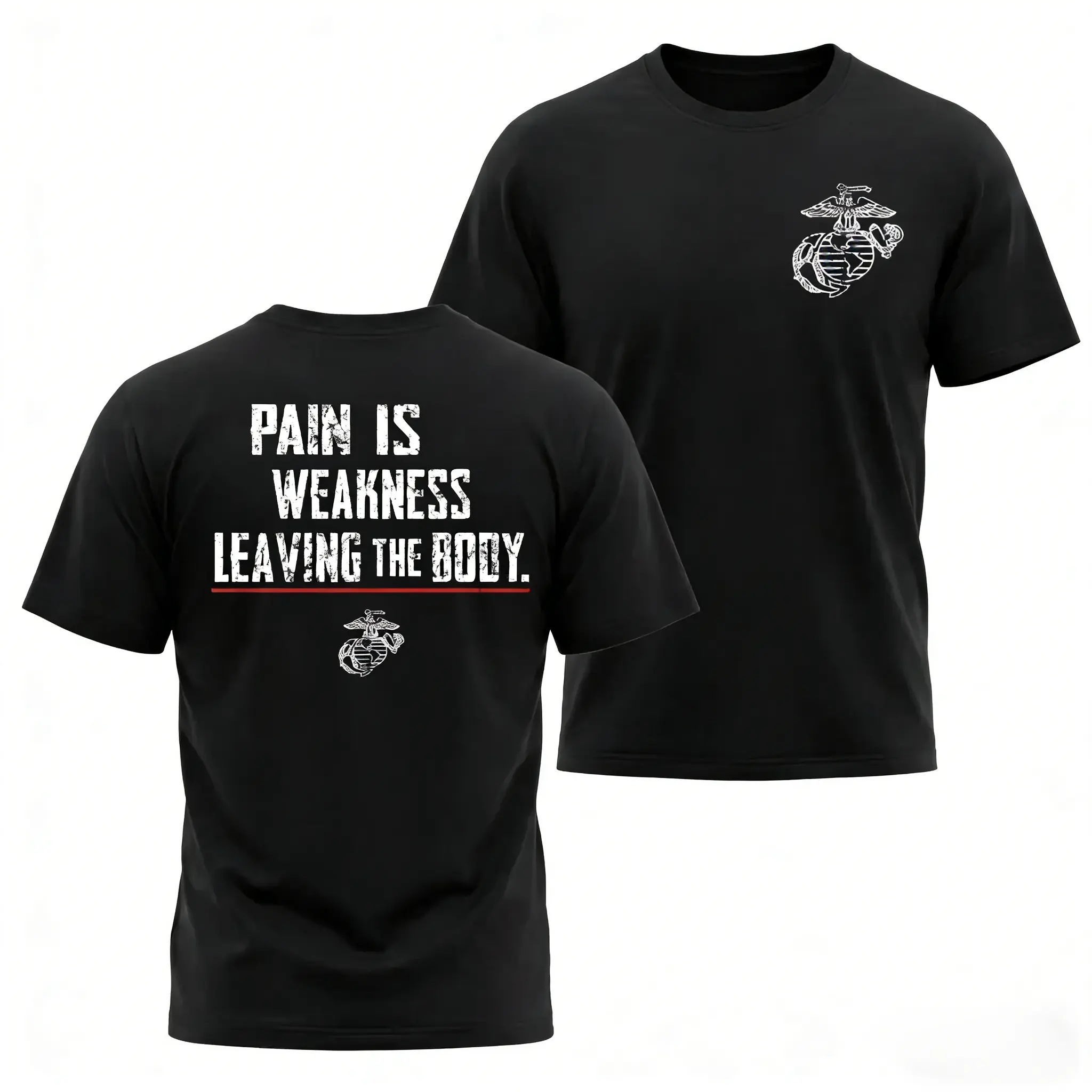 💪[100% Cotton][Graphic Tee]Pain Is Weakness Leaving the Body T-Shirt for Men Women – Military Motivation Graphic Tee, Tactical Warrior Shirt, Vintage Style, Soft Cotton Breathable Casual Top, Classic Fit, Digital Print, Gym Workout Streetwear, Gift Idea t