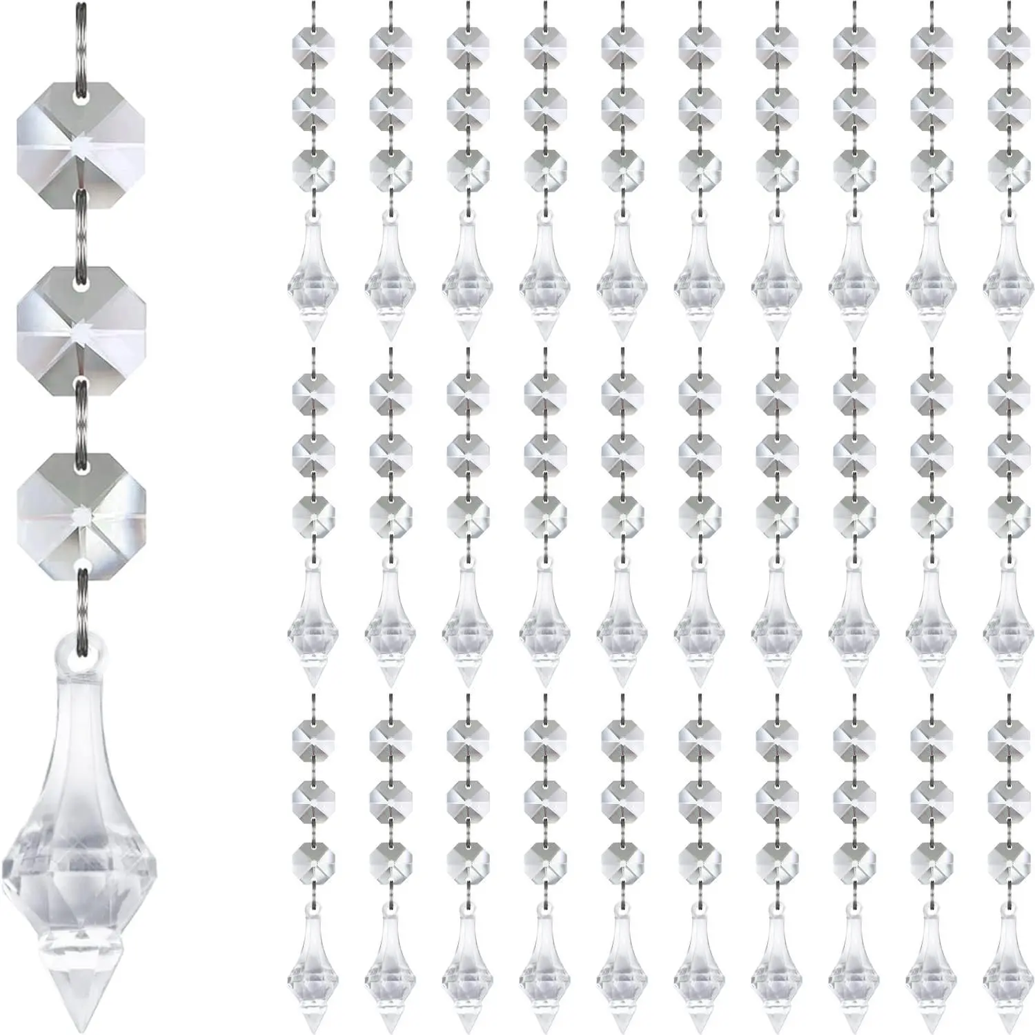 30 Piece Contemporary Transparent Lantern Crystal Hanging Beads, Acrylic Prism Garland, Clear Acrylic Ornament for Christmas New Year Valentine's Day Decorations, Modern Elegant Decoration, Home Decor Ornament, Party Decoration, Holiday Decor