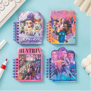 4pcs Kpop Demon Hunter Group Pocket Notebook, Small Stationery Notepad, Essential School Supplies, Perfect Gift for Fans, Spiral Coil Notebook