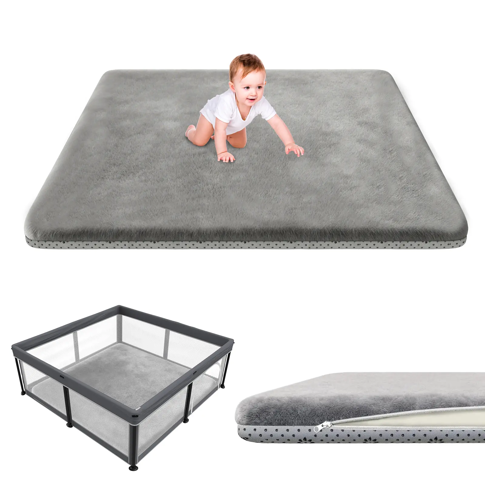 Baby Play Mat 50×50, Thick Floor Play Mat for Baby, Ultra Soft Foam Playpen Mat, Machine Washable Tummy Time Mat, Non-Slip Backing & Shock-Absorbing Cushion, Crawling Floor Pad for Infants, Toddlers & Kids #tiktokshopsummersale