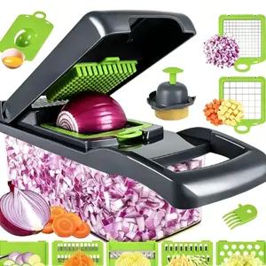 Vegetable Chopper, Pro Food Chopper, Veggie Chopper,Onion Chopper, Mandoline Slicer, Kitchen Vegetable Slicer-Dicer Cutter, Vegetable Chopper With Container, salad-Garlic chopper Cookware Sets Stock Up Value Pack TikTokShop