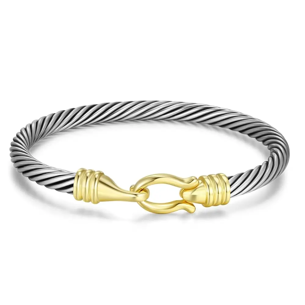 Aprilery Adjustable Dual-Design Cuff Bracelet - Textured Layered Jewelry Elegant Minimalist Bangle for Women tiktokshopbacktoschool
