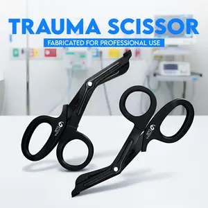 Utopia Care Medical Scissors Pack of 2 ️ Stainless Steel EMT Trauma Shears for Nurses | Durable Bandage & Surgical Scissors | All-Purpose Black Shears