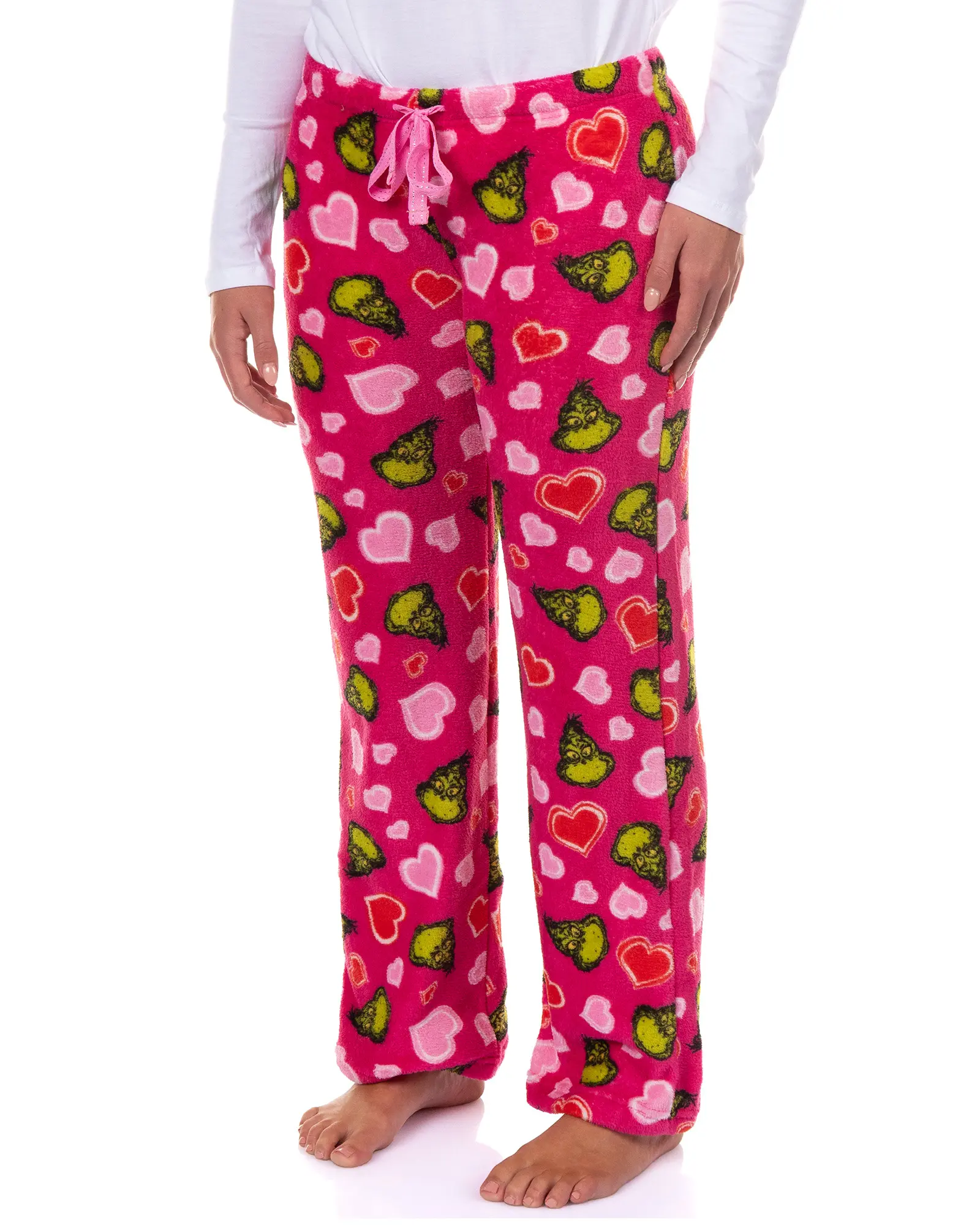 Dr. Seuss The Grinch Pajama Pants Women's Growing Hearts Lounge Bottoms Sleepwear, Light, Everyday