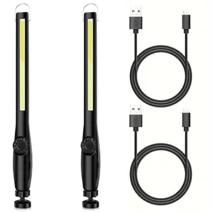 XTAUTO 2Pack LED Work Flashlights, USB-C Rechargeable, Magnetic Base & Hook, 360°Rotation, 5 Modes for Car Repairs, Emergency, Tight Spots,FathersDayGift DIBMS