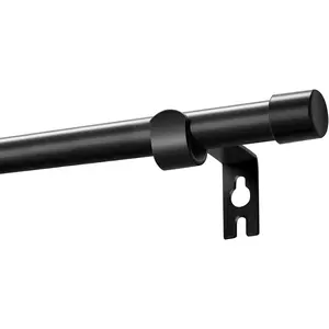 Black Curtain Rods for Windows 30 to 60 Inch,5/8 Inch Small Curtain Rod Set With Brackets