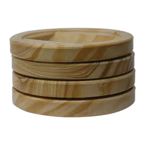 2-1/4 In. Wood Grain Non-Slip Furniture Cups for Bed Frame Casters (4-Pack) Everbilt