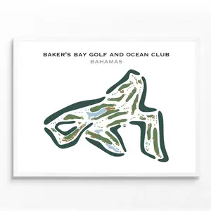 Bakers Bay Golf and Ocean Club Bahamas Map Print – Poster & Canvas Golf Wall Art