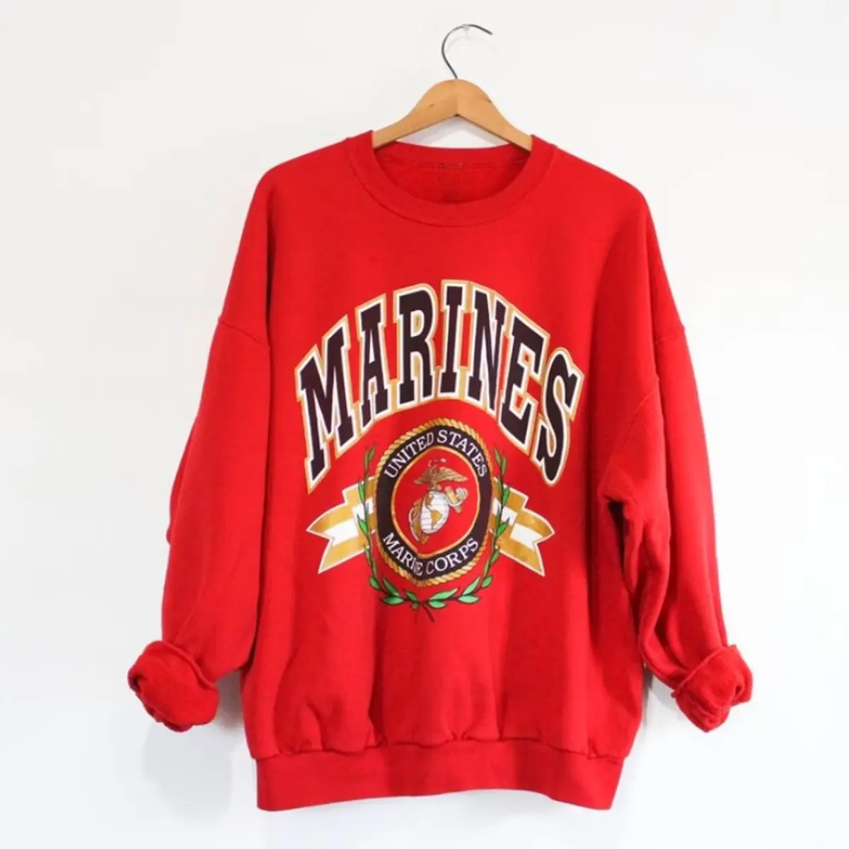 90s USMC United States Marine Corps Sweatshirt, Patriotic Army Style Sweatshirt, Classic USA Pride Shirt, Retro Casual Unisex Top