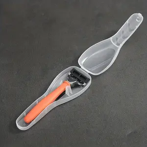 1/2pcs Travel Razor Case, Portable Plastic Razor Storage Box, Outdoor Camping Business Trip Portable Razor Holder Container Storage Shaving Box, Manual Shaver Face Shaving