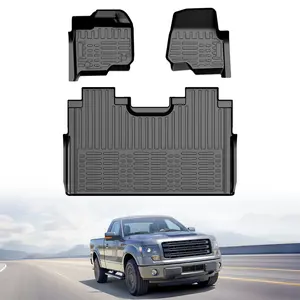 2015-2025 – 3PC set of all-weather TPE floor liners, custom-fit for the rear row of Ford F-150 SuperCrew and 2022-2025 F-150 Lightning models (without underseat storage). non-slip front, Truck Floor Mats, Car Interior Accessory fathersdaygift fathersdaygi