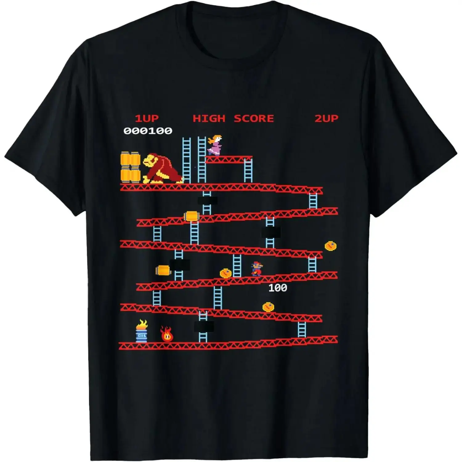 100% Cotton Gaming Graphic T-Shirt - Menswear, Oversized/Fitted, Stylish Retro Arcade Video Game Console Themed Top for Vintage Gamers (Gifts Option), Shortsleeve