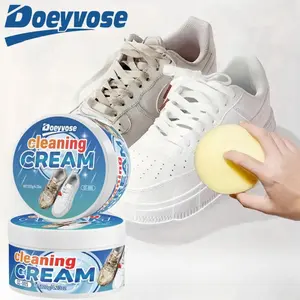 Shoe Cleaning Cream with Sponge, Leather Cleaning Tool with Easy To Use No Rinsing Formula, Car Interior Care Product