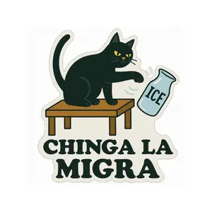 Chinga La Migra Sticker, Pro Immigration Sticker, ICE Funny Cat Sticker, Human Rights Civil Rights, Laptop Water Bottle Decal