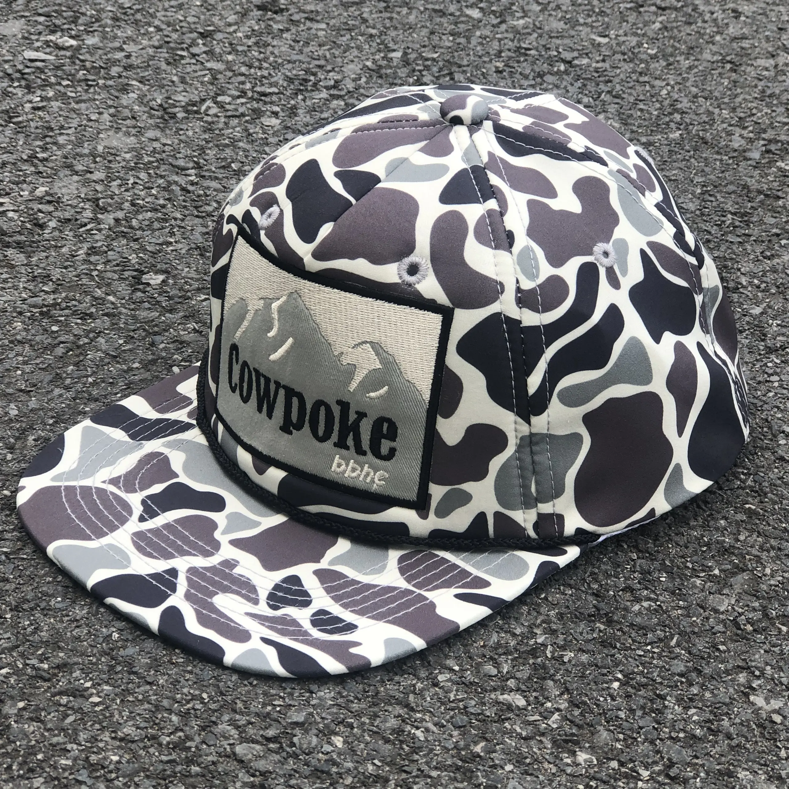 Cowpoke Hat, Camo Trucker Cap, Western Patch Hat, Duck Camo Snapback, Cowboy Style Hat, Country Gift for Him, Adjustable Cap