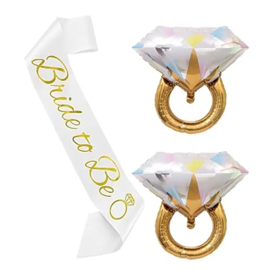 Wedding Ring Foil Balloon Set | Bridal Shower Party Decorations