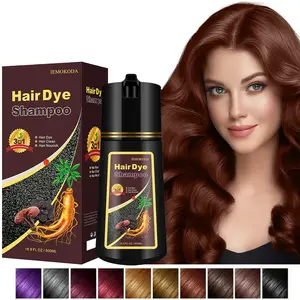 Cherry Brown Hair Dye Shampoo 3-in-1, Plant-Based Instant Gray Coverage & Long-Lasting Natural Color in 15 Minutes, Herbal Formula Easy to Use for All Hair Types, Champu Para Canas for Women & Men,500ML