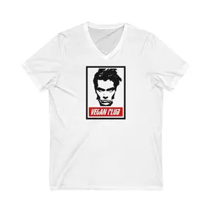 Vegan Club River Phoenix Unisex Jersey Short Sleeve V-Neck Tee