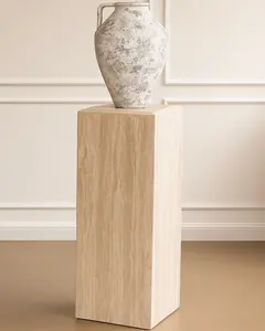 Honed Travertine Column Medium 31" - Natural Stone Pillar