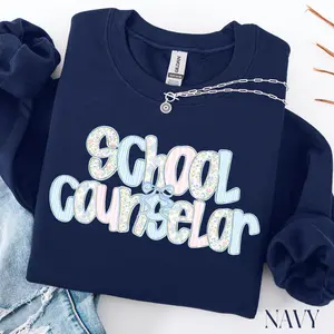 School Counselor T-SHIRT / Sweatshirt, School Counselor Gift, Bow School Counselor , School Psychologist Gift Cotton Fabric