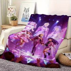 KPOP combination theme blanket, Korean celebrity iconic song lyrics print, four season universal plush flannel bed cover, sofa cover blanket, washable KDrama fan, birthday concert, concert merchandise, fan gifts, modern design, fashion blanket