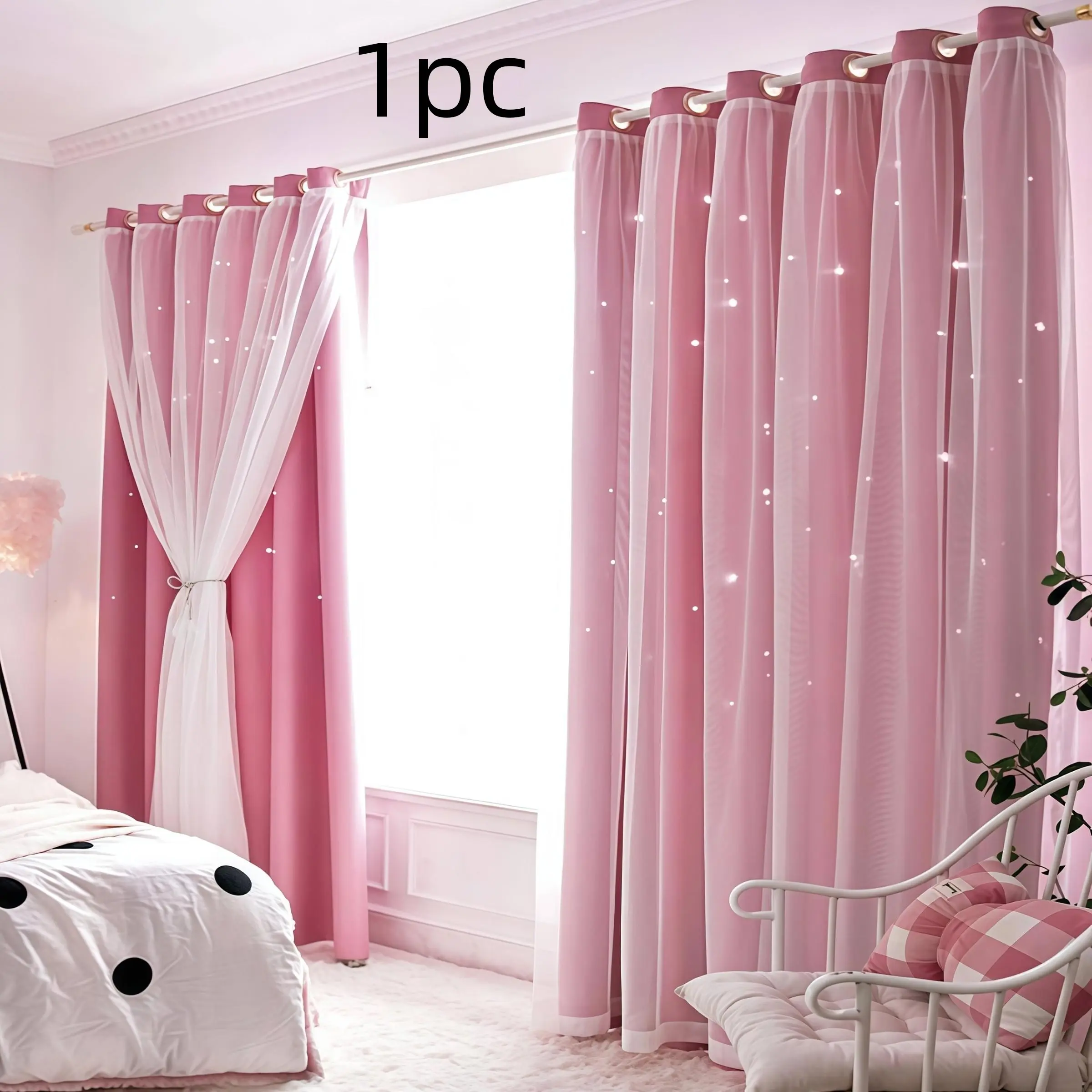 Double Layer Curtain, 1 Count Solid Color Blackout Curtain, Fashionable Curtain for Home Living Room Bedroom, Home Decor, Home Decoration Curtain, Home Decorative Curtain, Curtains Black Out, Blackout Window Cover