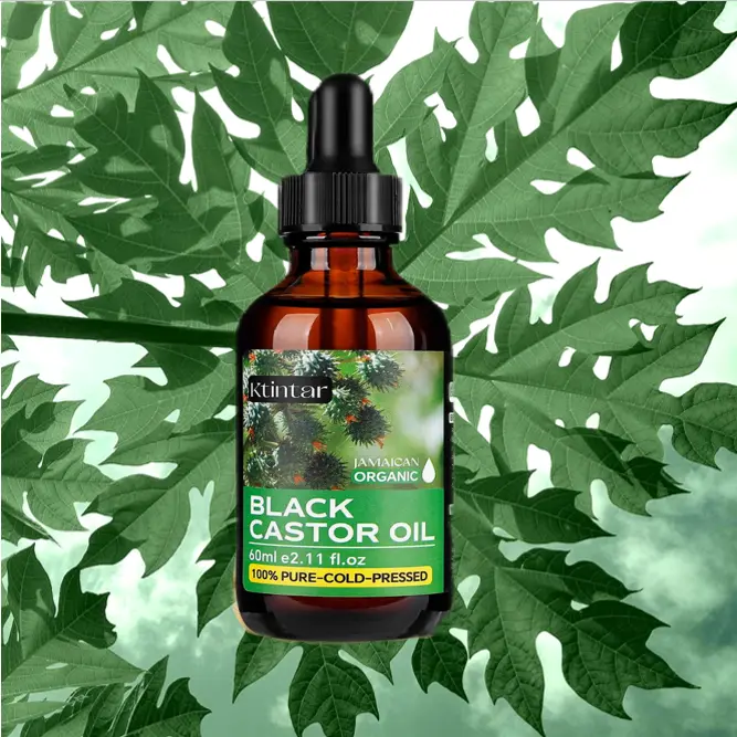 Ktintar Black Castor Oil 1/2/3 COUNT (60g) - Pure, Cold-Pressed for Hair & Skin Hydration