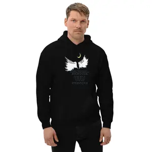 Beautiful Wings Unisex Hoodie Athletic Fabric Soft Polyester Spandex Navy Hem Pocket Menswear Sport Casual 50% Cotton 50% Polyester