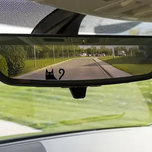 2PCS Cute Black Cat Car Mirror Decals - Vinyl decals with funny cat designs, perfect for rearview mirrors, car accessories, Car Decoration, car mirror stickers, funny cat designs, durable decals