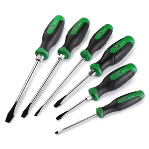 #SpringGlowUp SK 6-Pack Slotted Screwdriver Set, Magnetic Screwdriver Set, S2 Steel, SureGrip Handle