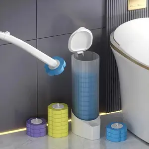 24PCS Disposable Toilet Brush Set with 24PCS Triple-Layer Refills & Wall Mount Holder for Deep Cleaning Hygienic Bathroom Maintenance Complete Set for Easy Cleaning